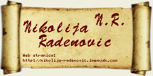 Nikolija Radenović vizit kartica